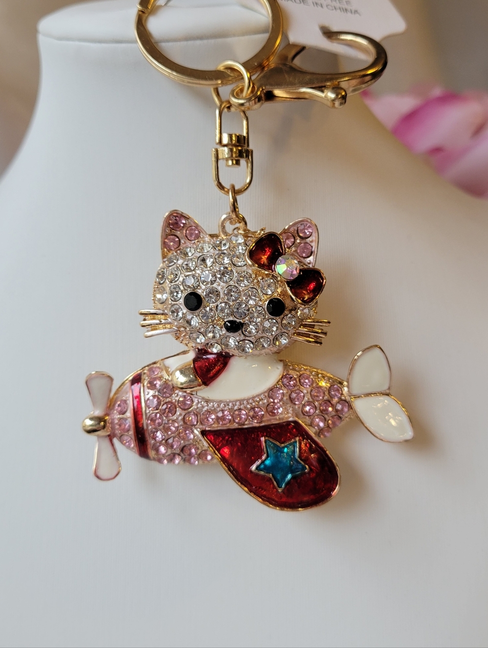 Kitty in an Airplane Keychain/Bagcharm